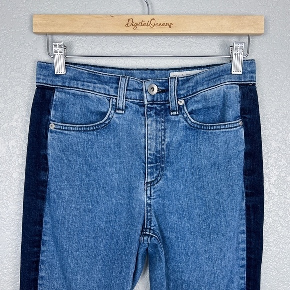Rag & Bone Mazie Jean, Double Indigo 26 - Stripe, High-Rise, Skinny, Blue - Picture 3 of 9